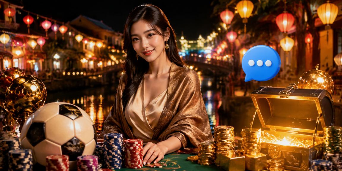 Không khí đặt cược bóng đá ban đêm tại phố đèn lồng Hội An đầy sôi động